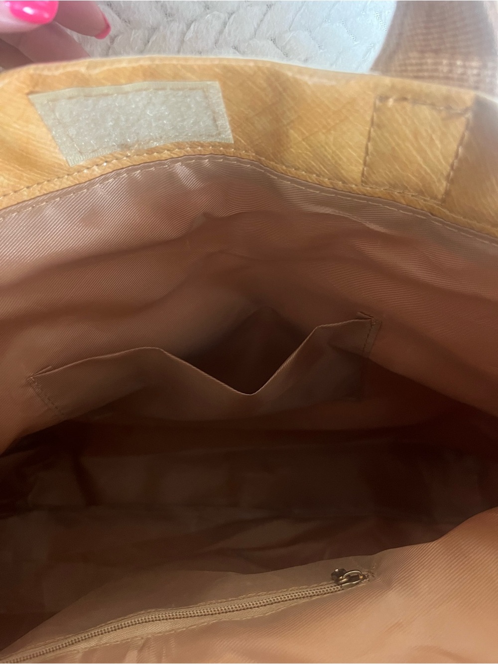 Tote Bag  Leather-Look Tote in Tan - Picture 8 of 11